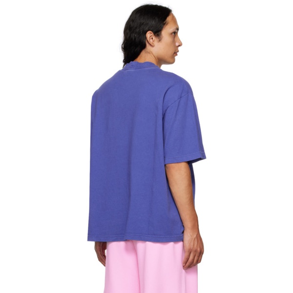 아크네스튜디오 아크네 스튜디오 Acne Studios Blue Embossed T-Shirt 222129M213061