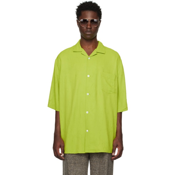 아크네스튜디오 아크네 스튜디오 Acne Studios Green Printed Shirt 231129M192031