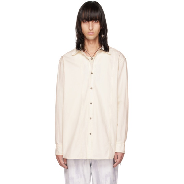 아크네스튜디오 아크네 스튜디오 Acne Studios SSENSE Exclusive White Denim Shirt 231129M192015