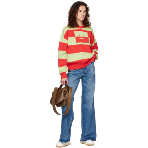 아크네스튜디오 아크네 스튜디오 Acne Studios Red & Green Stripes Sweater 231129F096005