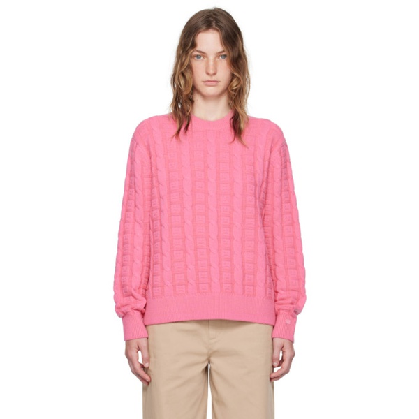 아크네스튜디오 아크네 스튜디오 Acne Studios Pink Cable Sweater 242129F096002