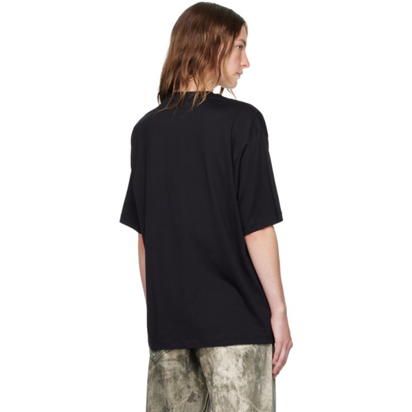 아크네스튜디오 아크네 스튜디오 Acne Studios Black Relaxed-Fit T-Shirt 242129F110009