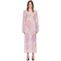 아크네 스튜디오 Acne Studios Pink Printed Maxi Dress 242129F055004