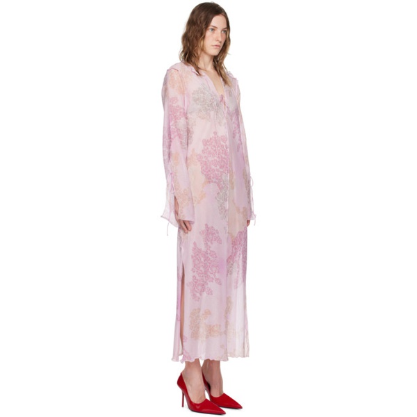 아크네스튜디오 아크네 스튜디오 Acne Studios Pink Printed Maxi Dress 242129F055004