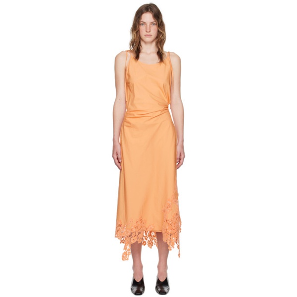 아크네스튜디오 아크네 스튜디오 Acne Studios Orange Wrap Maxi Dress 242129F055002