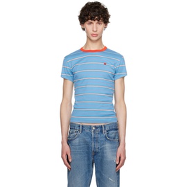 아크네 스튜디오 Acne Studios Blue & Orange Striped T-Shirt 242129M213011