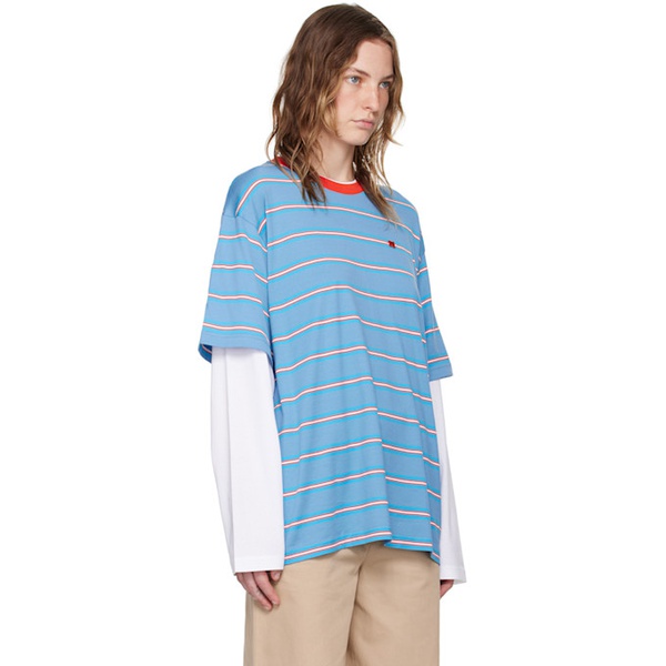 아크네스튜디오 아크네 스튜디오 Acne Studios Blue Layered Long Sleeve T-Shirt 242129F110026