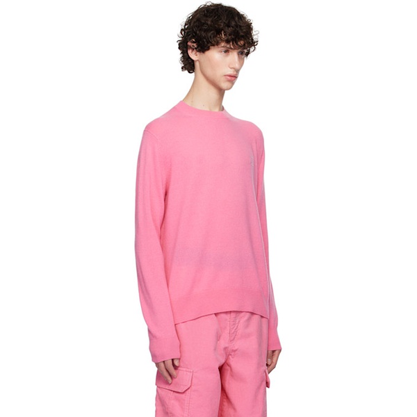아크네스튜디오 아크네 스튜디오 Acne Studios Pink Crystal-Cut Logo Sweater 242129M201005