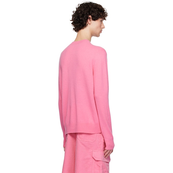아크네스튜디오 아크네 스튜디오 Acne Studios Pink Crystal-Cut Logo Sweater 242129M201005