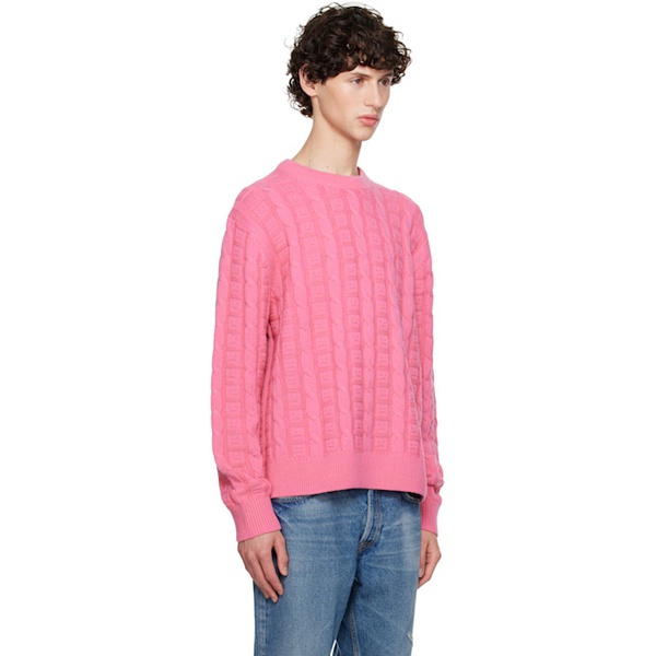 아크네스튜디오 아크네 스튜디오 Acne Studios Pink Cable Sweater 242129M201003