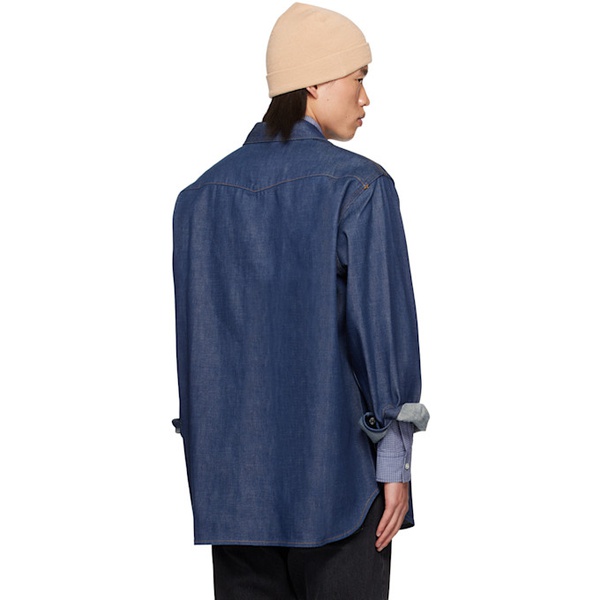 아크네스튜디오 아크네 스튜디오 Acne Studios Blue Button-Up Denim Shirt 242129M192031