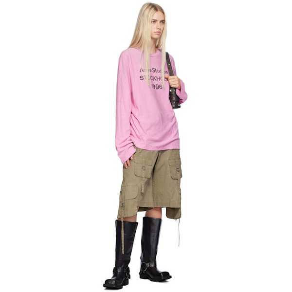 아크네스튜디오 아크네 스튜디오 Acne Studios Pink Relaxed-Fit T-Shirt 242129F110029
