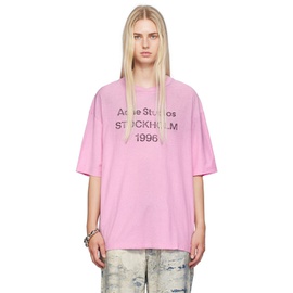 아크네 스튜디오 Acne Studios Pink Relaxed-Fit Long Sleeve T-Shirt 242129F110028