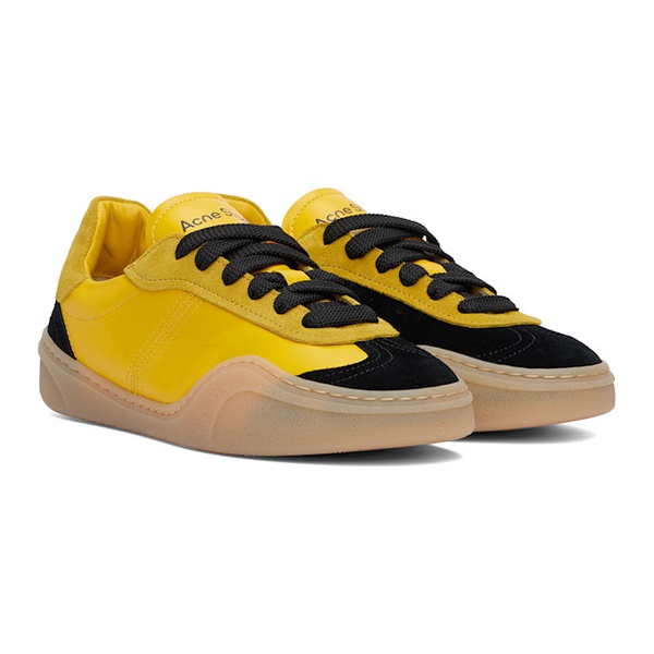 아크네스튜디오 아크네 스튜디오 Acne Studios Yellow & Black Lace-Up Sneakers 242129F128000
