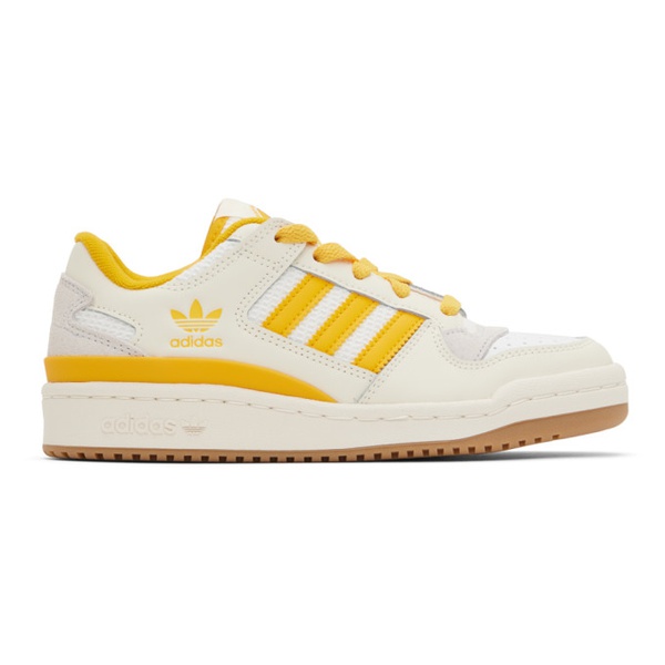 아디다스 아디다스 오리지널 Adidas Originals 오프화이트 Off-White & Yellow Forum Low Sneakers 232751F128053