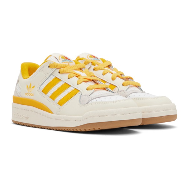 아디다스 아디다스 오리지널 Adidas Originals 오프화이트 Off-White & Yellow Forum Low Sneakers 232751F128053