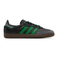 아디다스 오리지널 Adidas Originals Black & Green Samba Sneakers 242751F128048