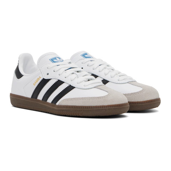 아디다스 아디다스 오리지널 Adidas Originals White Samba OG Sneakers 242751F128078