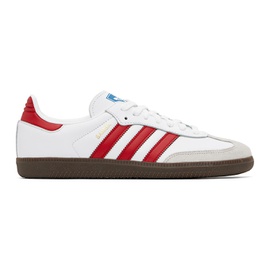 아디다스 오리지널 Adidas Originals White & Red Samba OG Sneakers 242751M237024
