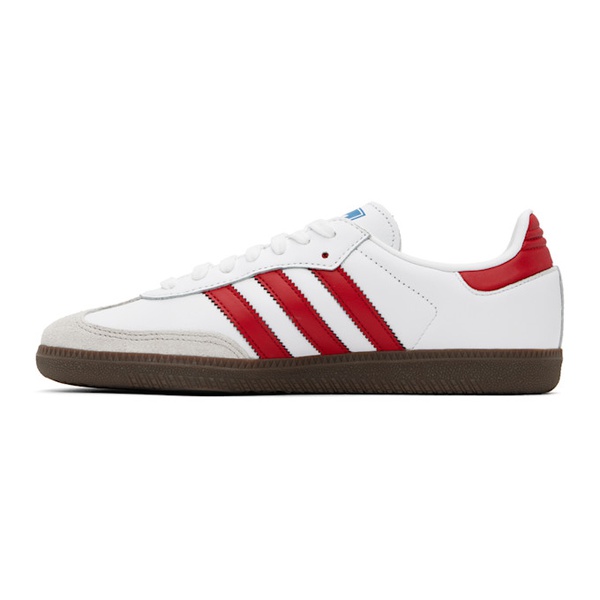 아디다스 아디다스 오리지널 Adidas Originals White & Red Samba OG Sneakers 242751M237024