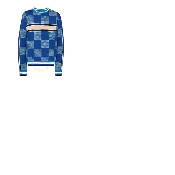  알루왈리아 Ahluwalia Mens Merino Wool And Cotton Checkerboard Jacquard Sweater MSS22AHL12