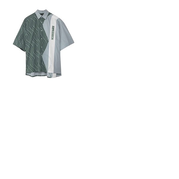  알루왈리아 Ahluwalia Mens Zig Zag Cotton Oversized Shirt MSS22AHL24