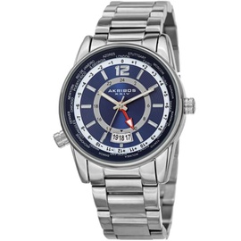 Akribos Xxiv MEN'S Stainless Steel Blue Dial AK1021SSBU