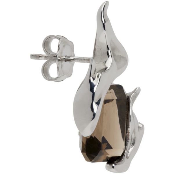 앨런 크로세티 Alan Crocetti SSENSE Exclusive Silver Maxi Flare Single Earring 232201M144012