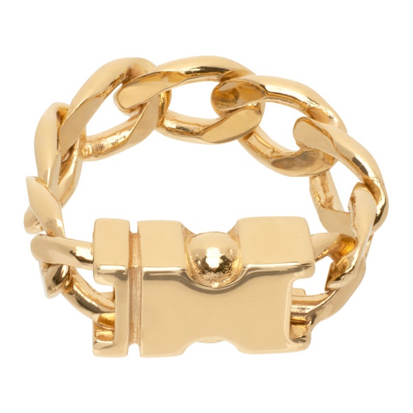  앨런 크로세티 Alan Crocetti Gold Maxi Unity Curb Chain Ring 232201M147003