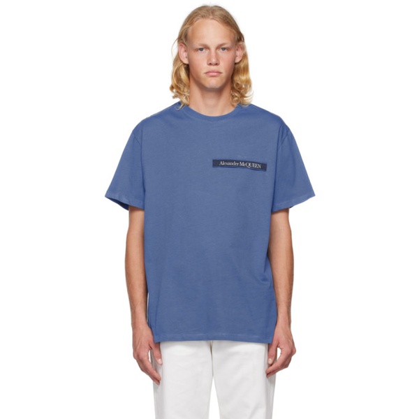 알렉산더 맥퀸 알렉산더맥퀸 Alexander McQueen Blue Selvedge Tape T-Shirt 231259M213019