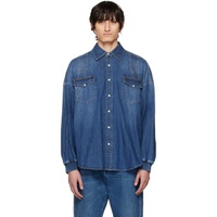 알렉산더맥퀸 Alexander McQueen Blue Harness Denim Shirt 231259M192034