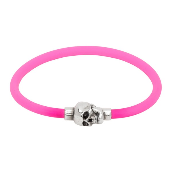 알렉산더 맥퀸 알렉산더맥퀸 Alexander McQueen Pink Cord Skull Bracelet 231259M142070