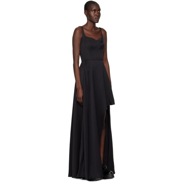 알렉산더 맥퀸 알렉산더맥퀸 Alexander McQueen Black Asymmetric Maxi Dress 231259F055001
