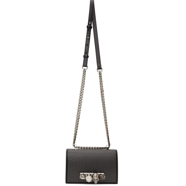 알렉산더 맥퀸 알렉산더맥퀸 Alexander McQueen Black Studded Mini Jewelled Satchel Bag 212259F048049