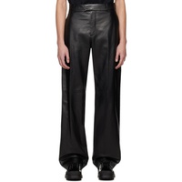 알렉산더맥퀸 Alexander McQueen Black Grained Leather Pants 231259M189000