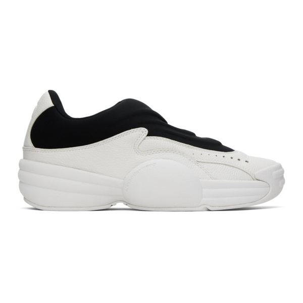 알렉산더왕 알렉산더 왕 Alexander Wang White & Black AW Hoop Slip-On Sneakers 241187M237000