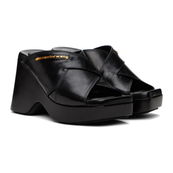 알렉산더왕 알렉산더 왕 Alexander Wang Black Float Criss-Cross Wedge Sandals 241187F125017