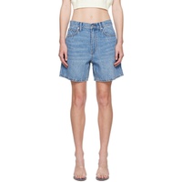 알렉산더 왕 Alexander Wang Blue Mid-Rise Denim Shorts 242187F088007