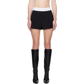 알렉산더 왕 Alexander Wang Black Pleated Shorts 242187F088021