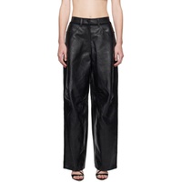 알렉산더 왕 Alexander Wang Black Low-Rise Leather Pants 241187F084002