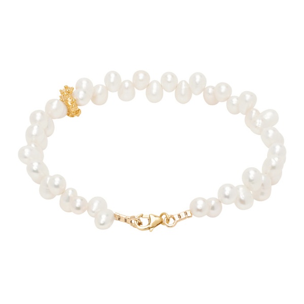  알리기에리 Alighieri White & Gold The Calliope Bracelet 241137M142000
