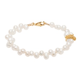 알리기에리 Alighieri White & Gold The Calliope Bracelet 241137F020000