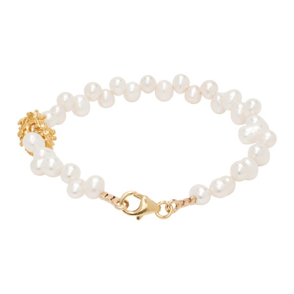  알리기에리 Alighieri White & Gold The Calliope Bracelet 241137F020000