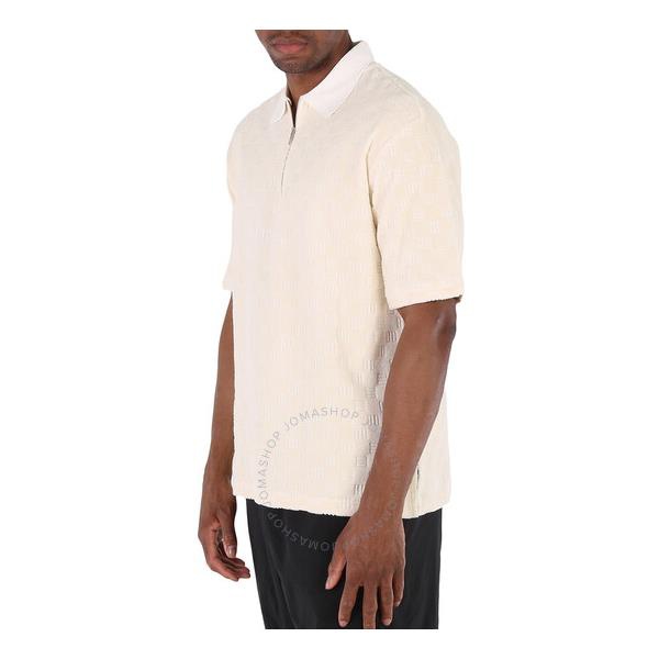  앰부쉬 Ambush Mens White Asparagus Monogram Half Zip Polo Shirt BMGB001S22JER001-0101