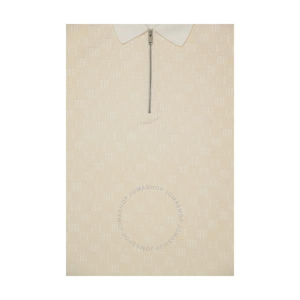  앰부쉬 Ambush Mens White Asparagus Monogram Half Zip Polo Shirt BMGB001S22JER001-0101