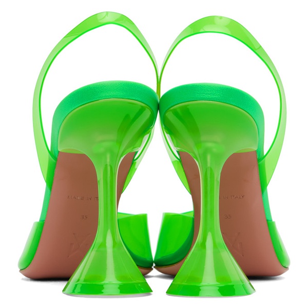  아미나 무아디 Amina Muaddi Green Holli Glass Sling Heels 232415F122033