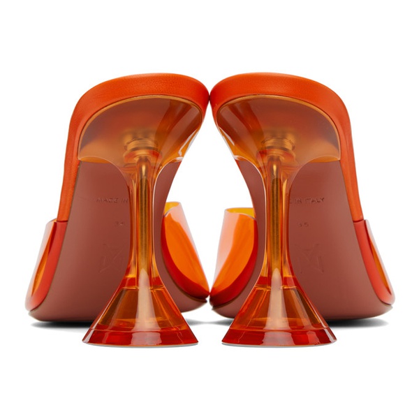  아미나 무아디 Amina Muaddi Orange Lupita Glass Slipper Heeled Sandals 232415F125028