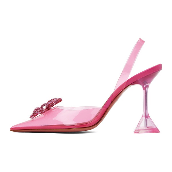  아미나 무아디 Amina Muaddi Pink Rosie Glass Sling 95 Heels 241415F122011