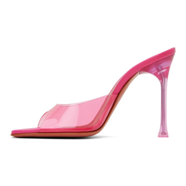  아미나 무아디 Amina Muaddi Pink Alexa Glass Slipper 105 Heeled Sandals 241415F125004
