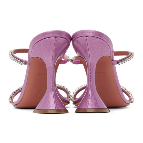  아미나 무아디 Amina Muaddi Pink Gilda Slipper Heeled Sandals 241415F125027